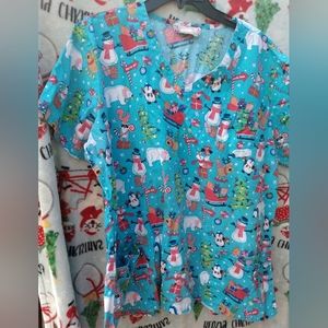 Christmas scrub shirt